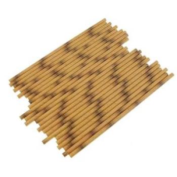 25pcs Bamboo Print Paper Disposable Drinking Straw Party Claybank