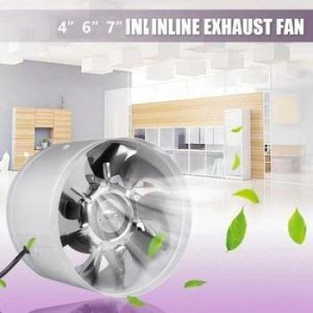 220V Inline Duct Fan Booster Exhaust Blower Air Cooling Vent White  4 Inch