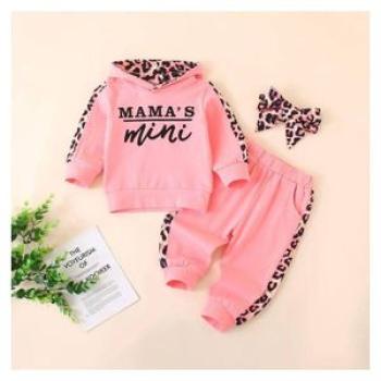 Fashion Baby Clothes Long Sleeve Hoodie Tops Pants Headband Outfits