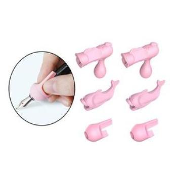 6x  Silicone Pencil Holder Kids Writing Pink