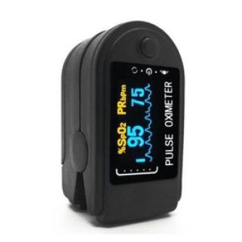 Professional Finger Pulse Oximeter Blood Oxygen Saturation Monitor Heart Rate with Colorful LCD Blac