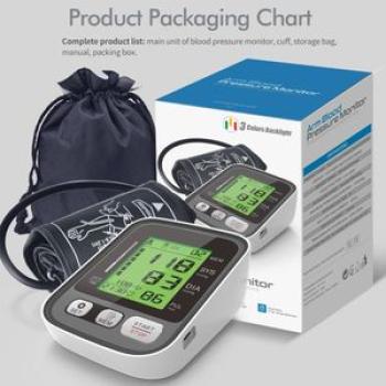 Three-Color Backlight Automatic Upper Arm Electronic Blood Pressure Monitor Home Use Voice Announcem