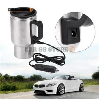 450ml 12v Vehicle Heating Cup Stainless Steel Electric Heating Car Kettle For Camping Travel Kettle
