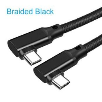 Double Type-C Cable 90 Degree Right Angle Elbow Data Cables 5a 100w Pd 4k@60hz Fast Charging Type C