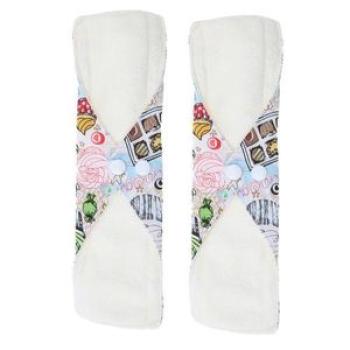 2 Pcs Reusable Bamboo Cloth Sanitary Pad Medium Regular Flow NO5119