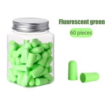24/60PCS Anti-Noise Abatement Sleeping Disposable Soundproof Ear Plug Mulitcolor Bullet Type Foam Re