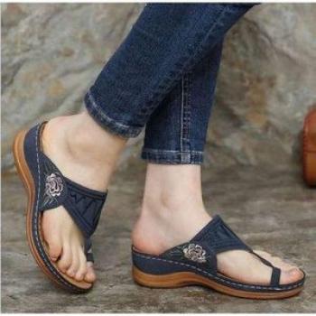 Ladies AALP Flat SlippersBlue