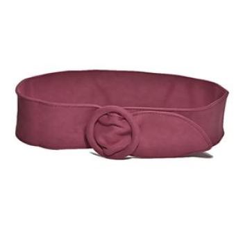 Women Cloth Belts Pure Color Round Buckle Waist Belt for Pants Jeans Dresses New,Rose Red NO5112