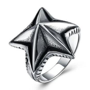 Sea Star Shape Wedding Party Man Finger Ring Bridegroom Decorative Jewelrysilver12