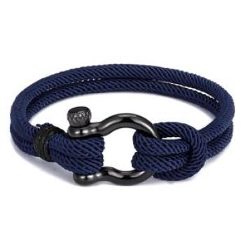 Stainless Man Band Rope Woven Bracelet Fashionable Charm Male Wrist Band Jewelry Gift,Blue NO5119
