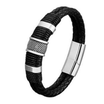 Titanium Steel Man Band Rope Woven Bracelet Fashionable Charm Male Wrist Band Jewelry Gift Steel Col