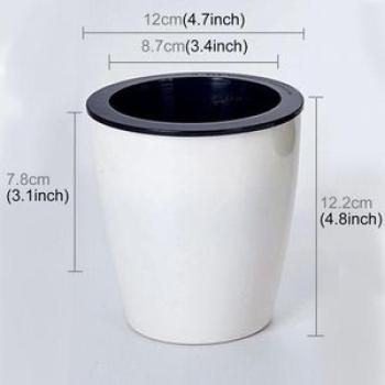 Lazy Flower Pots Automatic Waterabsorbing Hydroponic Potted Plants Circular Resin Plastic Flower Pot