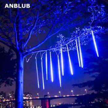 ANBLUB 30cm 50cm 8 Tubes Waterproof Meteor Shower Rain LED String Lights Outdoor Christmas Decoratio