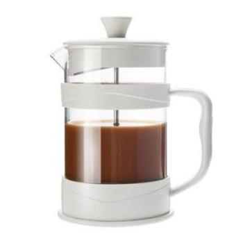 French Press Coffee Maker 12 Oz, White Coffee Presses Tea Makers with Borosilicate Glass Cold and Ho