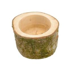 Pet Hamster Wooden Food Bowl Hamster Squirrel Food Bowl Log