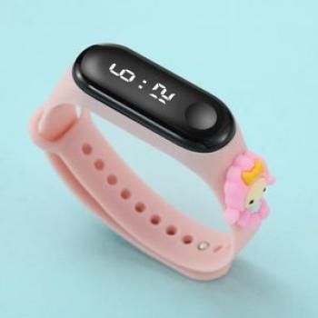 Girl`s Cute Cartoon Doll LED Digital Electronic Wrist Watch Time Band Melody Child Kid Smart