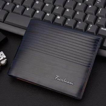 Men`s PU Leather Wallet - Dark Blue