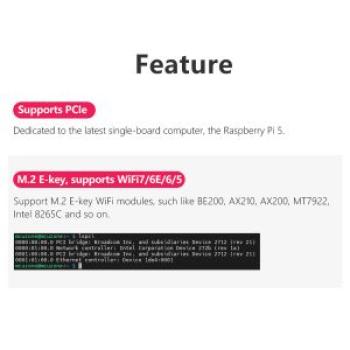 MPW7NCA for 5 PCIE to M.2 E-Key WiFi7 Module+Case BE200 Supp