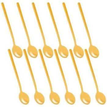 12pcsSet Round Shape Coffee Spoon Stainless Steel Mini Teaspoons Sugar Dessert Spoon Ice Cream Soup