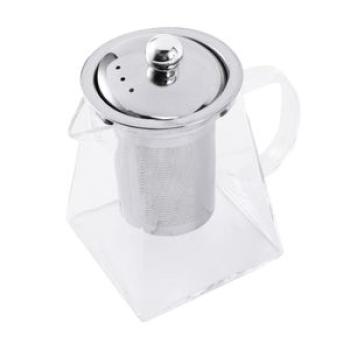 Square Glass Teapot with Infuser, 550 Ml Borosilicate Tea Po