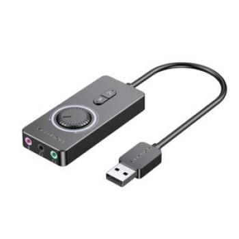 USB Sound Card Audio Adapter With 3.5mm Headphone And Microphone Jack