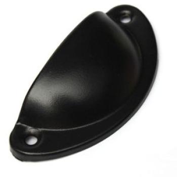12pcs Kitchen Cupboard Door Cabinet Knobs Drawer Half Moon Shell Pull Handles black
