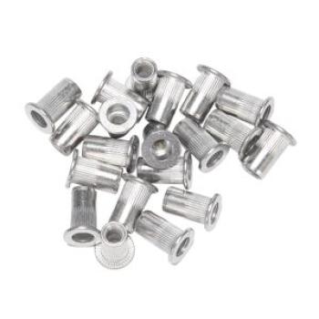 M5 Aluminum Flat Head Rivet Nut Insert Nuts Silver Tone 20pc