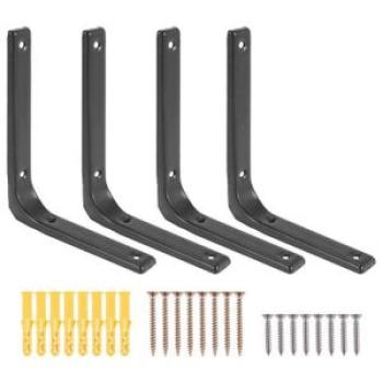 4 PCS Iron Wall Shelf Bracket, 6 x 5 Inch Heavy Duty Shelf S