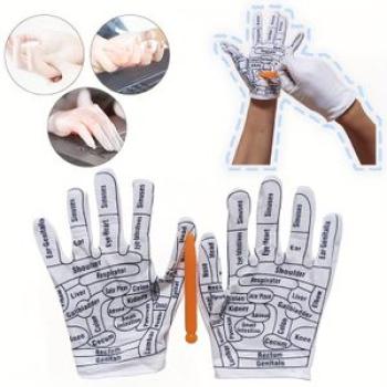 1pair Acupressure Reflexology Gloves - Hand Spa Massage Tools for Women and Men