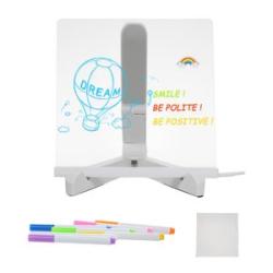 Acrylic Dry Erase Board with Light 15x15cm Writing Board