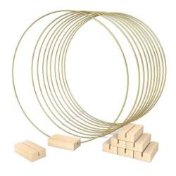 10 PCS 12 Inch Metal Floral Hoop Centerpieces for Table, Metal Wreath Ring with 10 PCS Place Card Ho