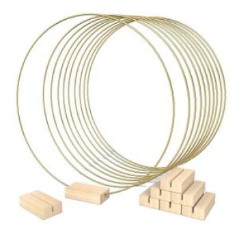 10 PCS 12 Inch Metal Floral Hoop Centerpieces for Table, Metal Wreath Ring with 10 PCS Place Card Ho
