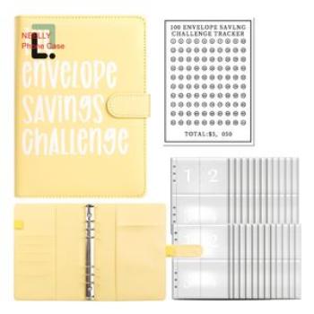 Soft  100 Envelope Challenges Notebook For Couple Save 5050