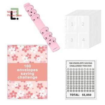Soft  100 Envelope Challenges Notebook With Flower Cover Save
