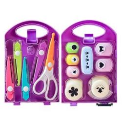 Children Craft Scissors Set With 8pcs Mini Craft Punches