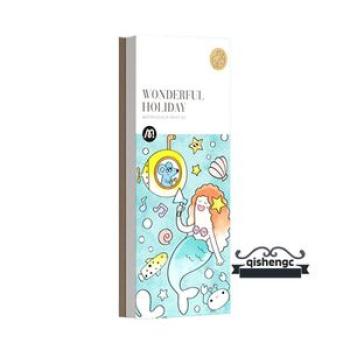 Pocket Watercolor Painting Paper Kit With Brush Hand-painted