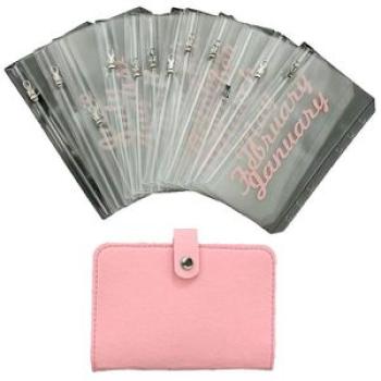 Budget Planner Book Zippered Waterproof A6 Challenge Binder Tear-Resistant Binder Wallet For Home Wo