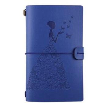 BSD020  Pretty Butterfly Lady Vintage Travelers Notebook Diary Notepad PU Leather Literature Journal