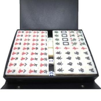 Mini Travel 144 Tiles Acrylic Chinese Traditional Mahjong Family Board Game Set For Fhome Travel Pla