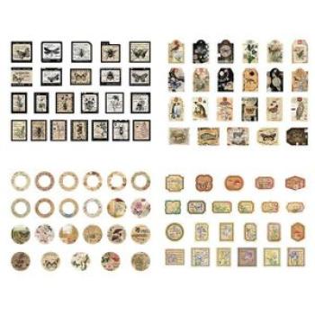 184Pcs Vintage Mini Stickers DIY Scrapbooking Decor Journaling Collage Photo Album Sealing Sticker S